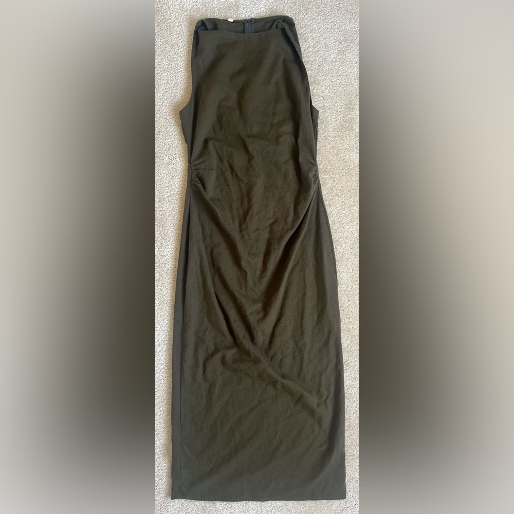 Sleeveless Maxi Dress in Olive Green Women's Large